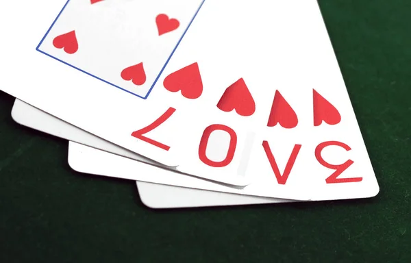 Jugar Las Cartas Con Palabra Amor — Foto de Stock