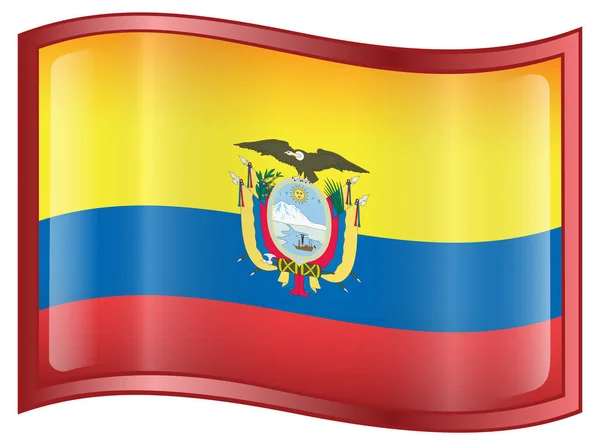 Icono Bandera Ecuatoriana Aislado Sobre Fondo Blanco — Foto de Stock