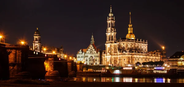 Noche Verano Hermosa Vista Panorámica Catedral Santísima Trinidad Hofkirche Bruehl —  Fotos de Stock