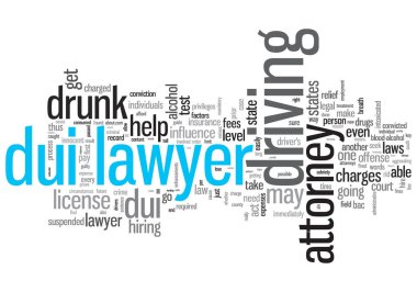 DUI Lawyer Concept Design Word Cloud on White Background clipart