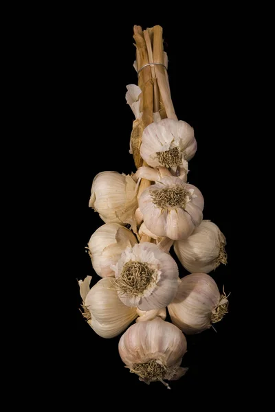 Photo Garlic Black Background — Stock Photo, Image
