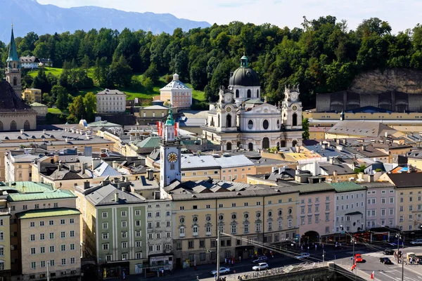 Vista Aérea Ciudad Salzburgo Austria Desde Kapuziner Kloster — Foto de Stock