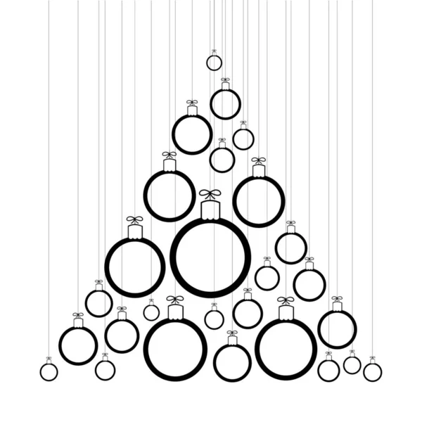 Árvore Bolas Natal Uma Corda — Fotografia de Stock