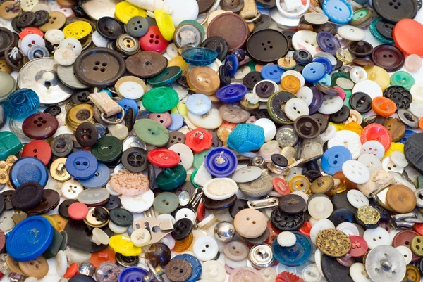 Fondo Botones Costura Multicolores Varios Tamaños —  Fotos de Stock