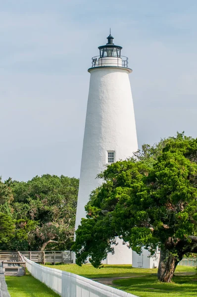 Farol Ocracoke Moradia Guardião Ocracoke Island North Carolina Outer Banks — Fotografia de Stock