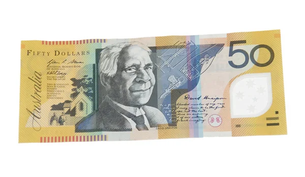 Zerknitterter Australischer Fünfzig Dollar Schein — Stockfoto