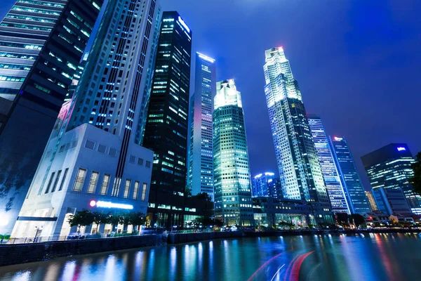 Singapore Notte Vista Paesaggio Urbano — Foto Stock