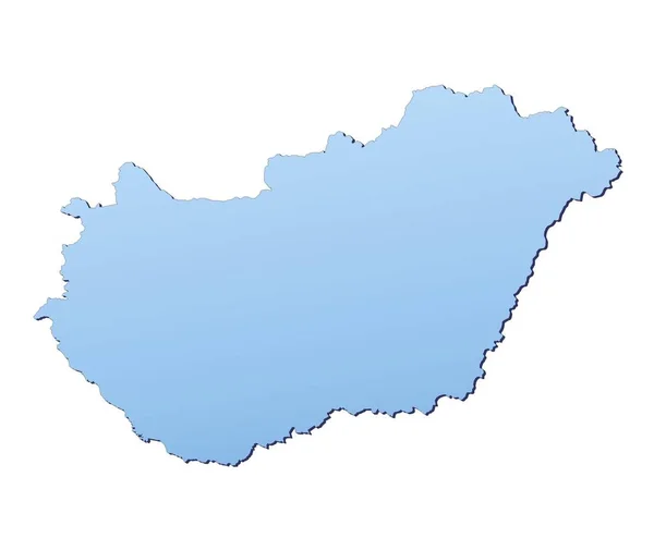 Ουγγαρία Χάρτη Γεμάτες Φως Μπλε Κλίση Υψηλής Ανάλυσης Μερκατορική Προβολή — Φωτογραφία Αρχείου