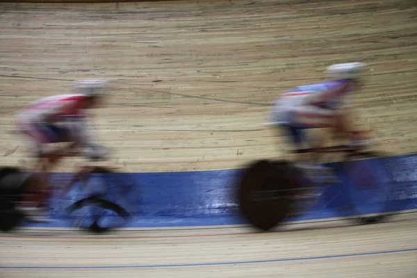 Velodromo Competizione Velocità Moto Offuscata — Foto Stock