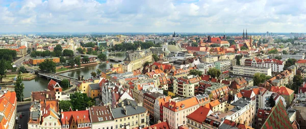Vue Aérienne Sur Wroclaw Depuis Cathédrale Saint Jean Baptiste Wroclaw — Photo