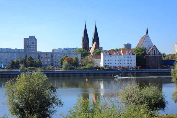 Frankfurt Oder Río Oder Entre Polonia Alemania — Foto de Stock