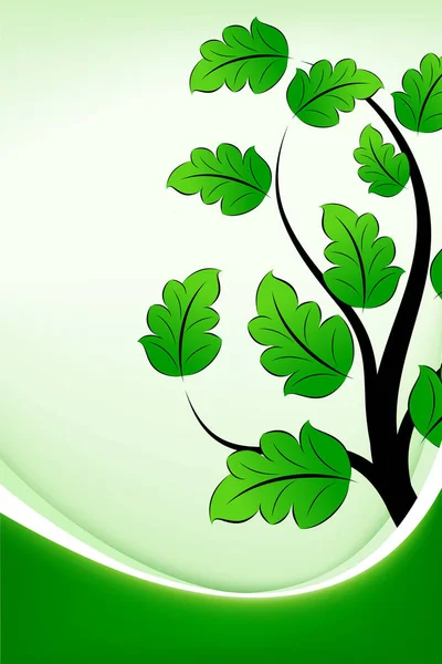 Зеленый Фон Дерева Листьями Волной — стоковое фото