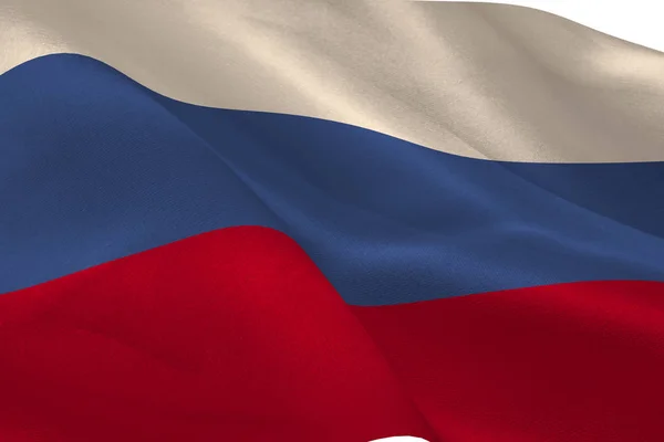 Bliska Rosyjskiej Flagi Machając — Zdjęcie stockowe