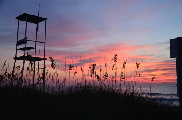 Sonnenaufgang Kure Beach Nördlich Von Carolina Einem Warmen Sommermorgen Auch — Stockfoto
