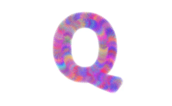Kolorowa Czcionka Alfabetu Futra — Zdjęcie stockowe