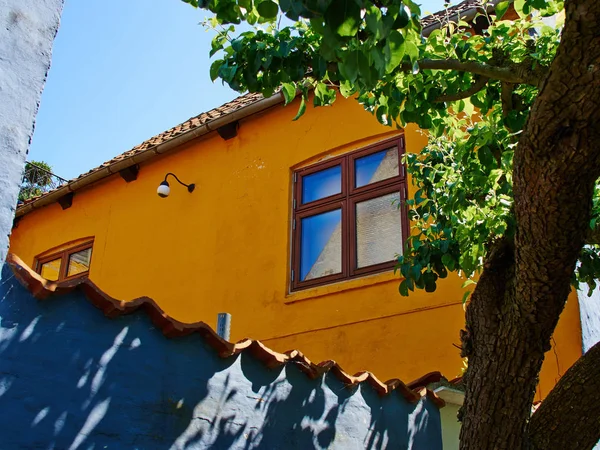 Typische Kleine Mooie Straat Met Oude Traditionele Deense Stijl Huizen — Stockfoto