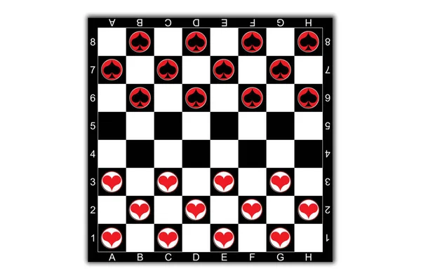 Dame Und Schachbrett Auf Weißem Hintergrund — Stockfoto