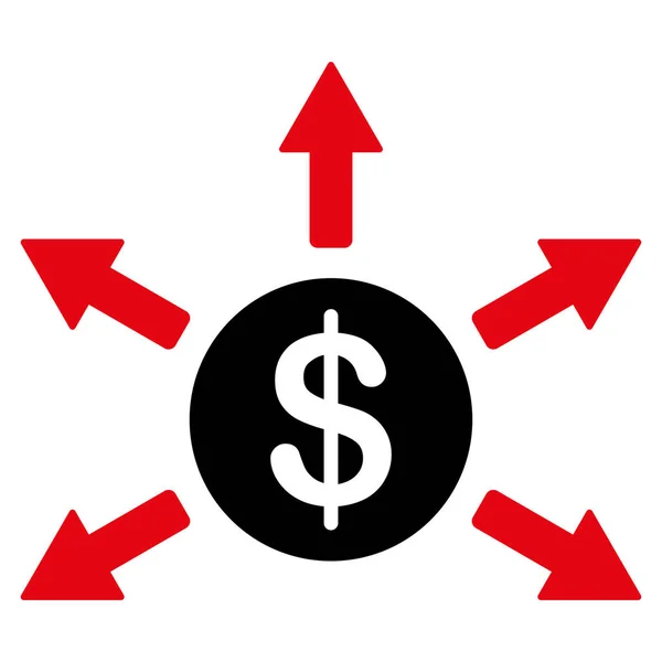 Ícone Cashout Este Símbolo Glifo Plano Usa Cores Vermelhas Pretas — Fotografia de Stock