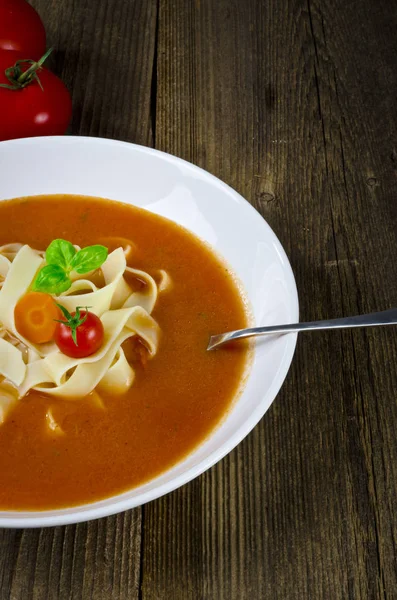 Sopa Tomate Com Pappardelle — Fotografia de Stock
