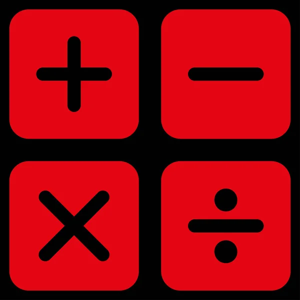 Ikonę Kalkulator Ten Symbol Płaskiego Symbolu Używa Czerwonego Koloru Kątów — Zdjęcie stockowe