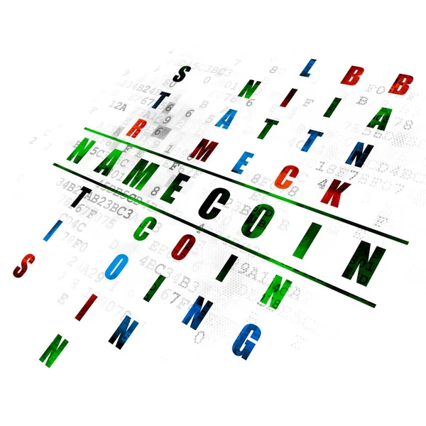 Concept Van Blockchain Korrelig Groen Word Namecoin Bij Het Oplossen — Stockfoto