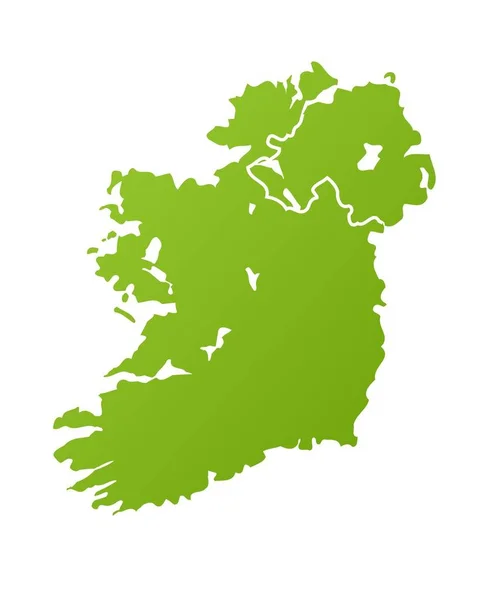 Irlanda Mapa Verde Aislado Sobre Fondo Blanco — Foto de Stock