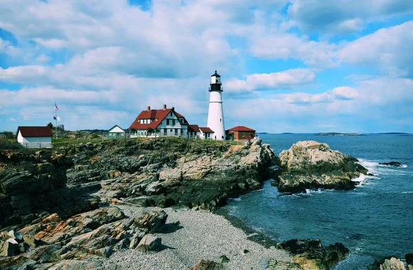 Portland Głowa Światło Latarni Morskiej — Zdjęcie stockowe