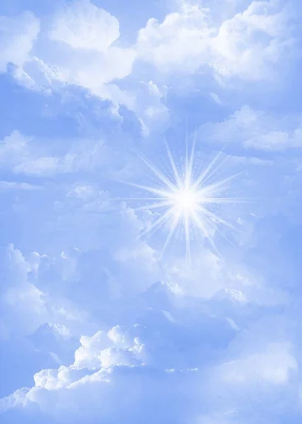 Slunečné Nebe Pozadí Whith Mraky — Stock fotografie