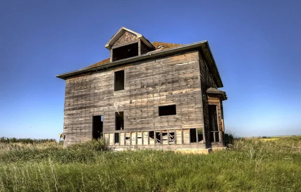 Antiguo Edificio Abandonado Saskatchewan Canadá Rural — Foto de Stock