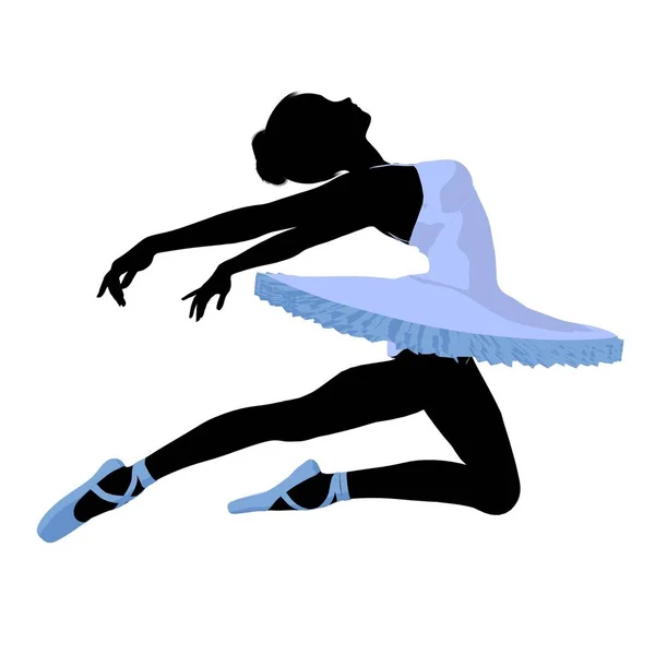 Silhouette Ballerina Sfondo Bianco — Foto Stock