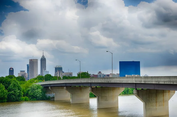 Indianapolis Skyline Panoramabild Över Indianapolis — Stockfoto