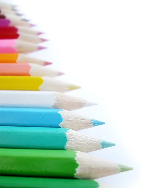 Crayons Couleur Isolés Sur Fond Blanc — Photo