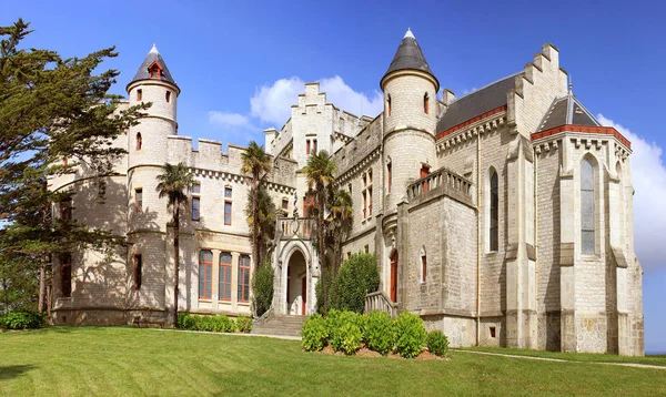 Foto Panoramica Del Castello Abbadia Hendaye Nei Paesi Baschi Francia — Foto Stock