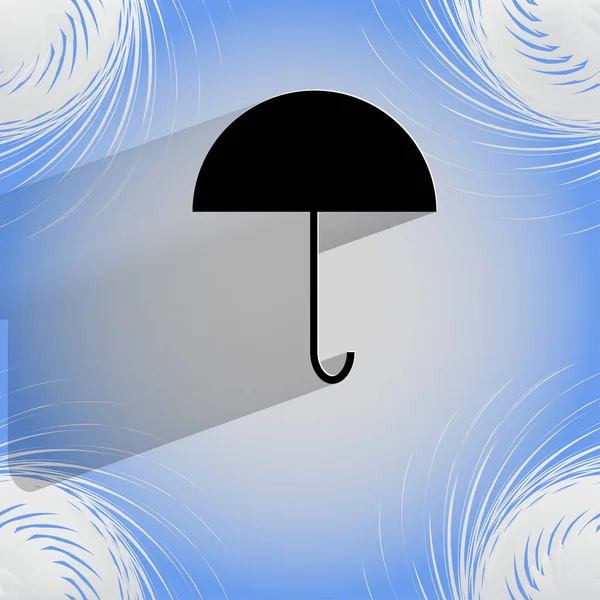 Şemsiye Düz Geometrik Bir Arka Plan Düz Modern Web Düğmesine — Stok fotoğraf