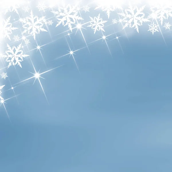 Λαμπερό Μπλε Αστέρια Και Νιφάδες Χιονιού Χριστούγεννα Bokeh Φόντο — Φωτογραφία Αρχείου