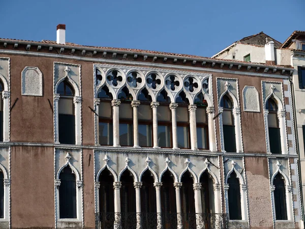 Velencei Ablakok Jellegzetes Díszei Velence — Stock Fotó