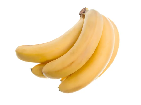 Gros Plan Groupe Bananas Objet Isolé Sur Fond Blanc — Photo