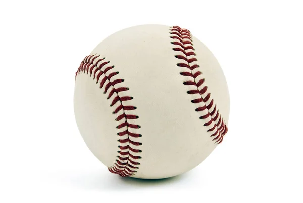 Baseball Blízko Bílého Pozadí Stínem Základně — Stock fotografie