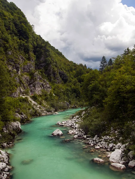Soca Αλπικός Ποταμός Στη Σλοβενία Κεντρική Ευρώπη — Φωτογραφία Αρχείου
