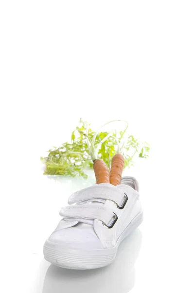 Zapato Blanco Con Galletas Una Tradición Holandesa —  Fotos de Stock