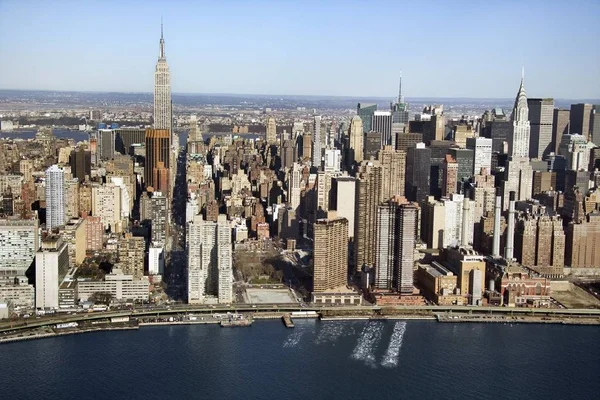 Flygfoto Över Manhattan Och East River New York City — Stockfoto