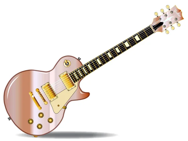 Chitarra Rock Roll Definitiva Metallo Rosa Isolata Fondo Bianco — Foto Stock