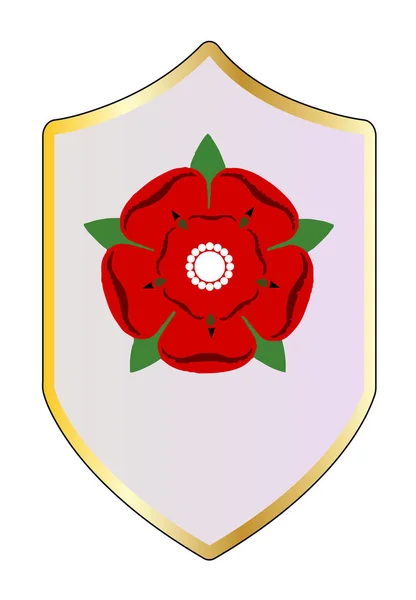 Skuggad Med Lancastrian Röd Ros Emblem — Stockfoto
