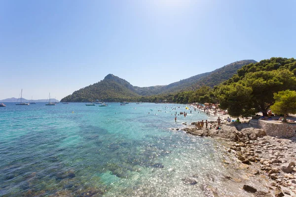 Platja Formentor Майорка Испания Бирюзовая Вода Сказочном Пляже Platja Formentor — стоковое фото