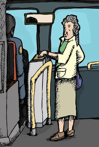 Femme Âgée Payant Pour Monter Dans Bus — Photo