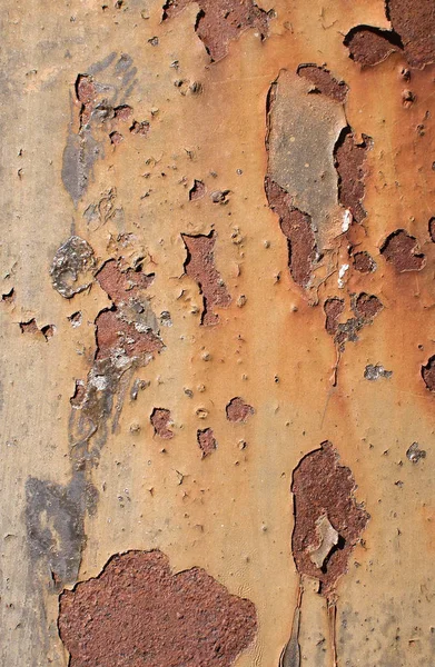 Rostfri Metall Panel Med Orangea Och Ljusgrå Sploches — Stockfoto