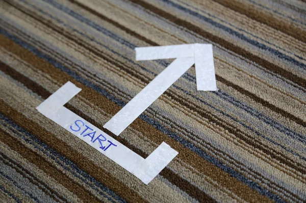 Start Signage Carpet — Stock Photo, Image