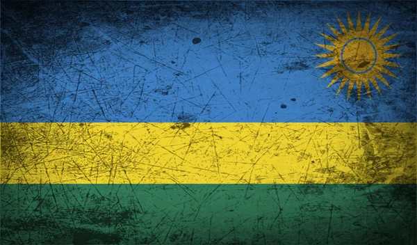 Flag Rwanda Med Gammel Tekstur Illustration - Stock-foto