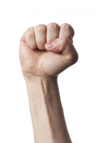 Кулак Человека Белом Фоне — стоковое фото