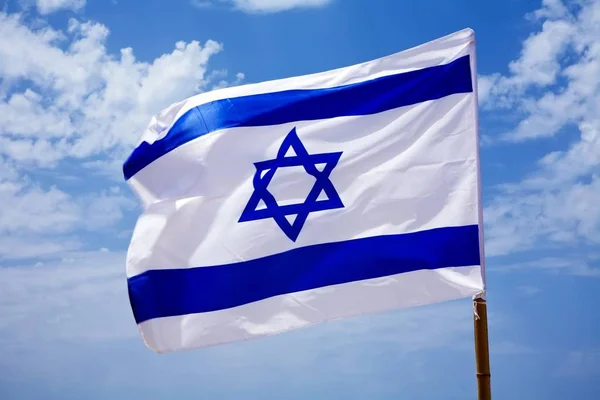 Nationale Vlag Van Israël Openlucht — Stockfoto